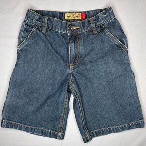 Old Navy Boys Denim Painter’s Shorts with Adjustable Waist Tabs | Size 7